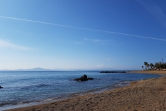 Hausstrand (im Hintergrund ist Zakynthos zu erkennen)
