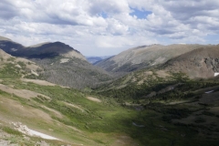 Blick in den Rocky Mountains NP von 3600 m Höhe