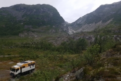 unser Stellplatz in der Nähe des Fabergstolenbreen