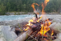 Abendstimmung am Lagerfeuer